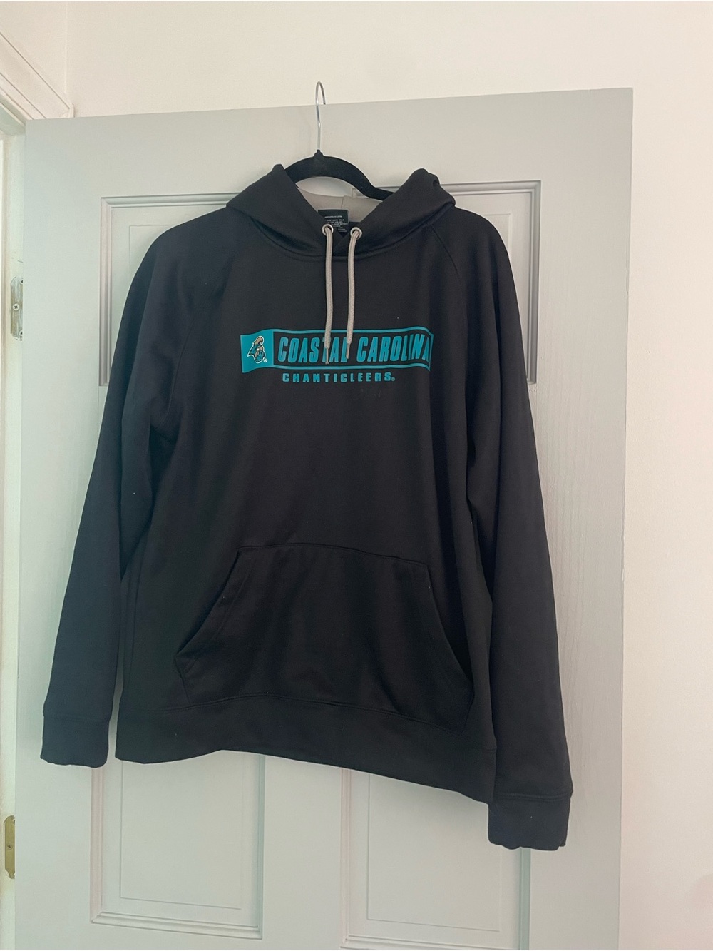 Colosseum Black Hoodie with Teal Coastal Carolina Logo